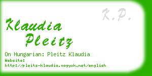 klaudia pleitz business card
